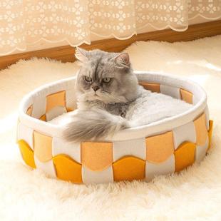 通用猫窝网红窝猫狗通用宠物窝可 乐优派厂家直销毛毡猫窝四季