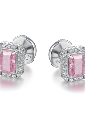 APORRO 冰花切极光之境系列925银八角围镶耳钉 轻奢小众情侣礼盒