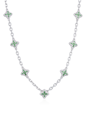 APORRO 四叶草系列璀璨幸运手工满镶项链 可调节质感轻奢明星同款