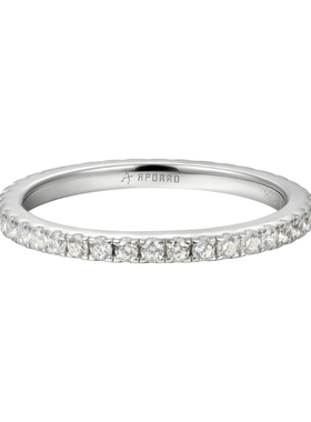 APORRO Tennis满镶圆钻1.5mm925银高级质感戒指 情侣款送礼轻奢