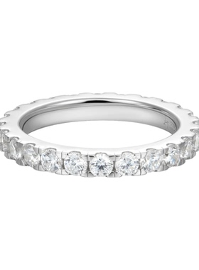 APORRO Tennis925银满镶圆钻2.5mm高级感戒指 情侣款送礼轻奢气质