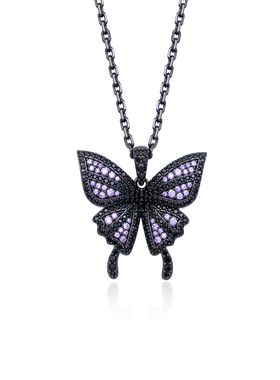 APORRO炫紫小众暗黑系蝴蝶项链