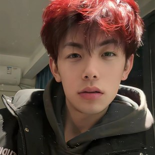 现货红色假发男生新款韩式微分碎盖男士帅气日常蓬松个性海王红头