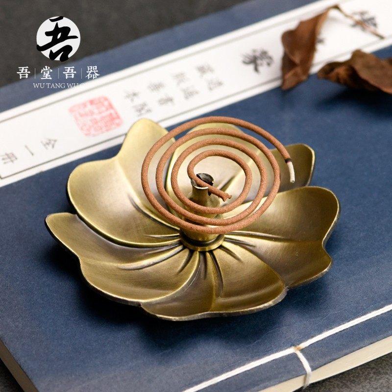 速发吾堂炉器香盘熏仿古线香插盘香炉合金家用香薰吾檀香炉香托