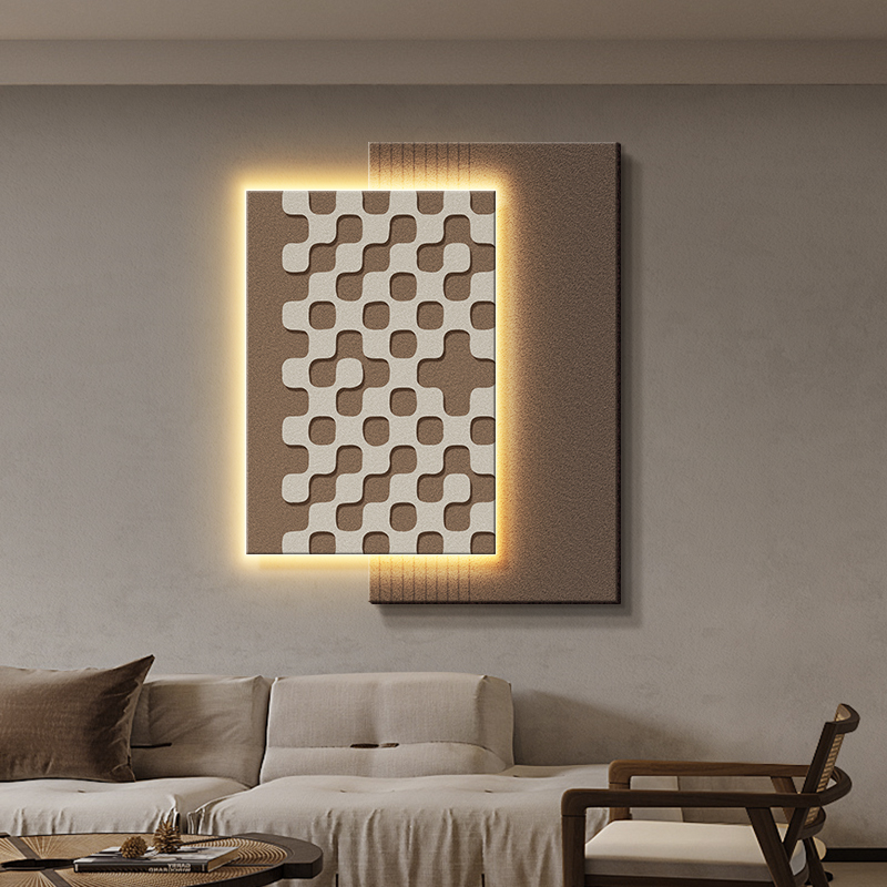 速发侘寂风客岩装饰画抽象极简沙发背景墙挂画理厅叠加肌砂画玄关图片