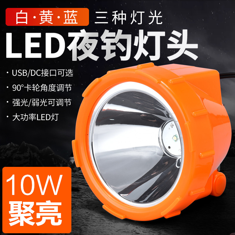 速发钓接灯头灯夜钓灯头外鱼超亮强光蓝光灯头钓箱配件灯头