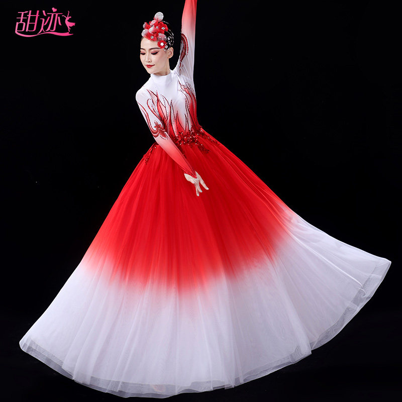 速发疆舞蹈服饰灯火里的中国舞蹈服歌伴舞连衣裙开场舞大摆裙演出