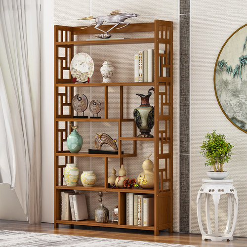 速发博古架实奢置物茶具茶货展示多宝阁新中式轻木高档书件紫砂壶