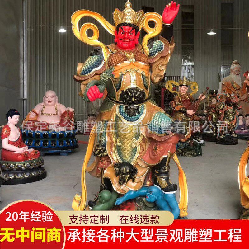 速发大型四大天王四刚佛像雕塑护法神像铜雕彩绘户外落地雕塑摆件