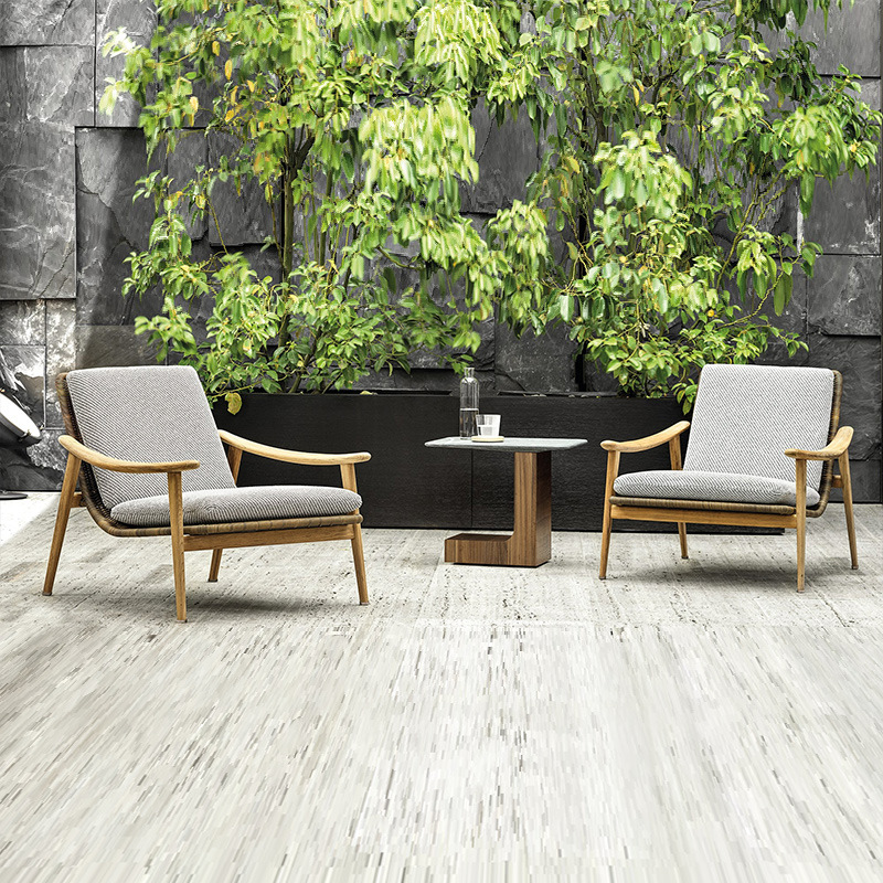 户外沙发庭院别墅阳台休闲沙发椅柚木室外露台沙发小茶几组合家具