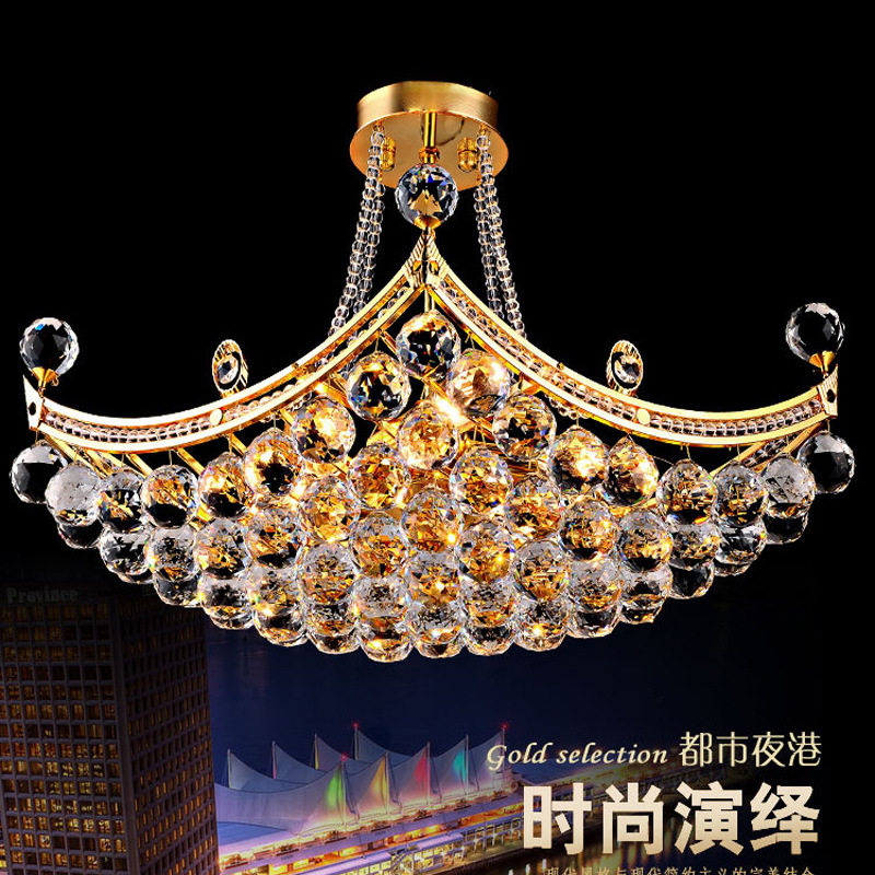 厂家批发现代简约LED水晶吊灯餐厅灯船创意型菱形灯灯饰 灯具