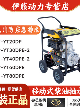 伊藤动力移动式小型柴油机抽水泵自吸清水泵防汛排涝YT40DPE-2