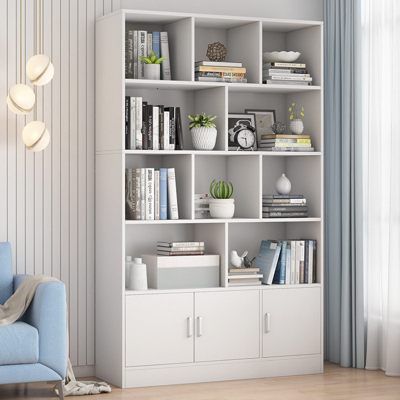 书柜现代简约防尘架客厅展示柜家用置物架储物柜落地学生简易书架