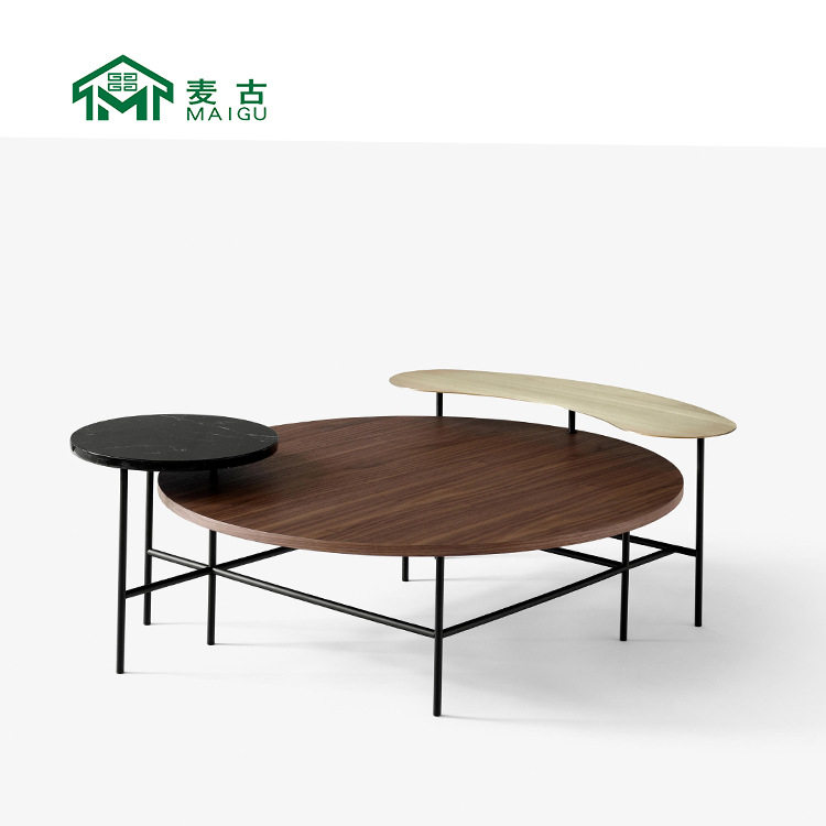 麦古 JH25工业风简约北欧设计师调色板茶几多层桌多功能圆形组合