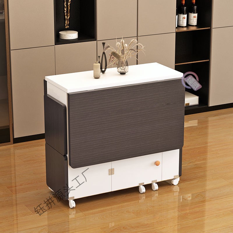 折叠餐桌家用可移动伸缩长方形简易小户型多功能桌椅组合吃饭桌子