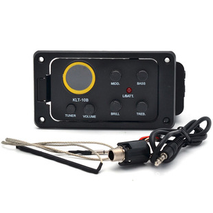 KLT-10B民谣木吉他拾音器 带调音表 四段EQ均衡 开孔式拾音棒配件