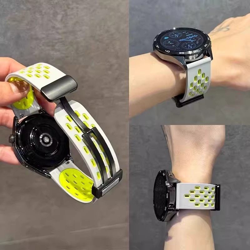 适用小米Watch5手表watchS4表带S3双色硅胶小米S2磁吸折叠扣替换Color2腕带男女S1Pro高级感运动41/46MM透气,智能设备,智能手表手环表带/腕带,淘宝优惠券,粉丝福利购,淘宝优惠卷