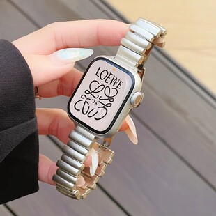 不规则金属适用苹果手表s11表带新款iWatchs10不锈钢表带applewatchS9876se华为Fit4/Fit3创意小米9Pro女生细