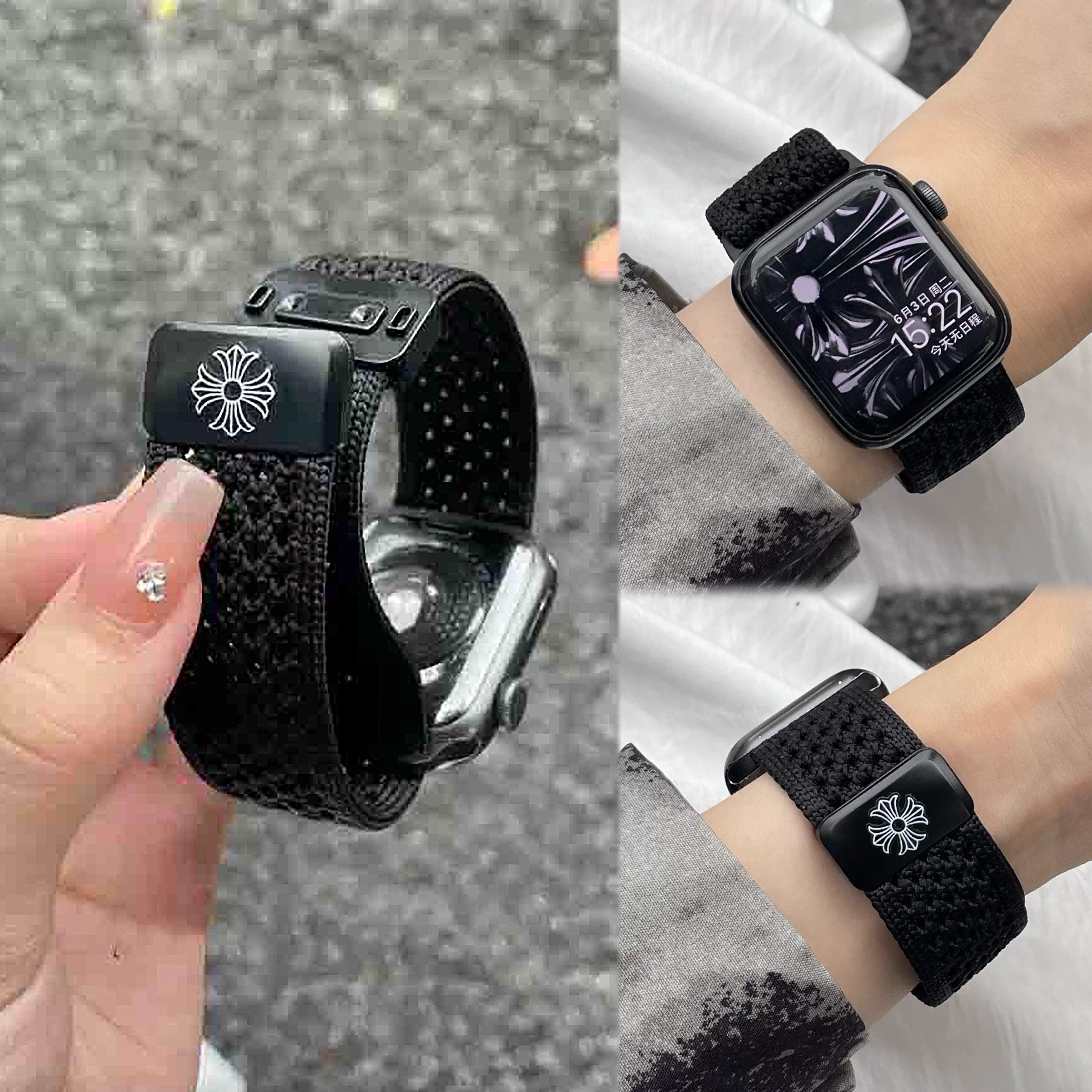 高级克罗心针织适用苹果手表s11表带iWatchs10编织磁吸腕带applewatchS9876se华为Fit4/Fit3创意小米9Pro夏天