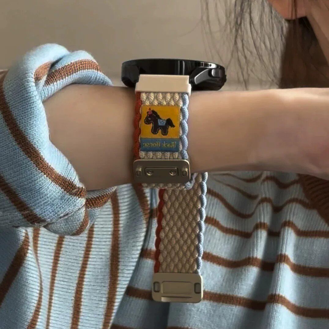 适用华为GT6/GT5可爱礼帽小马Watch5/4尼龙编织磁吸表带华为gt4百搭FIT5/Fit4GT3gt2智能OPPOWatchX2Mini高级