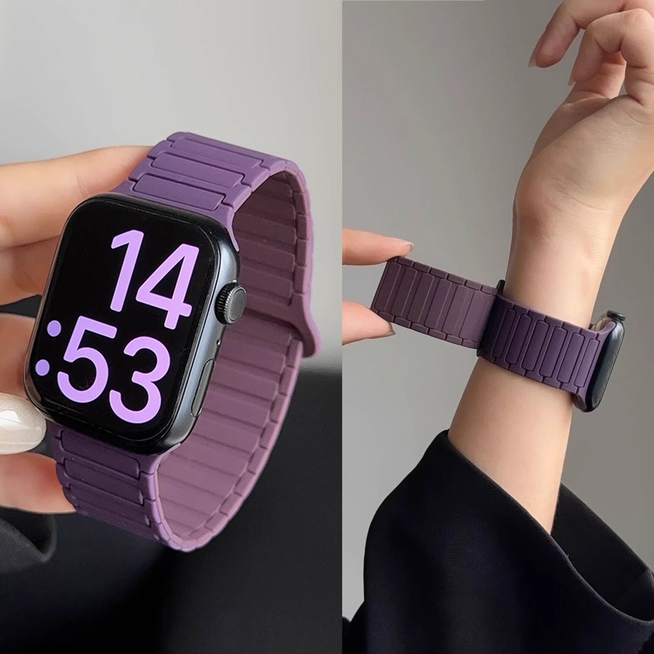 工字硅胶磁吸表带适用苹果手表s11通用iWatchs10高级感applewatchS9876se华为Fit4/Fit3创意运动小米9Pro夏天