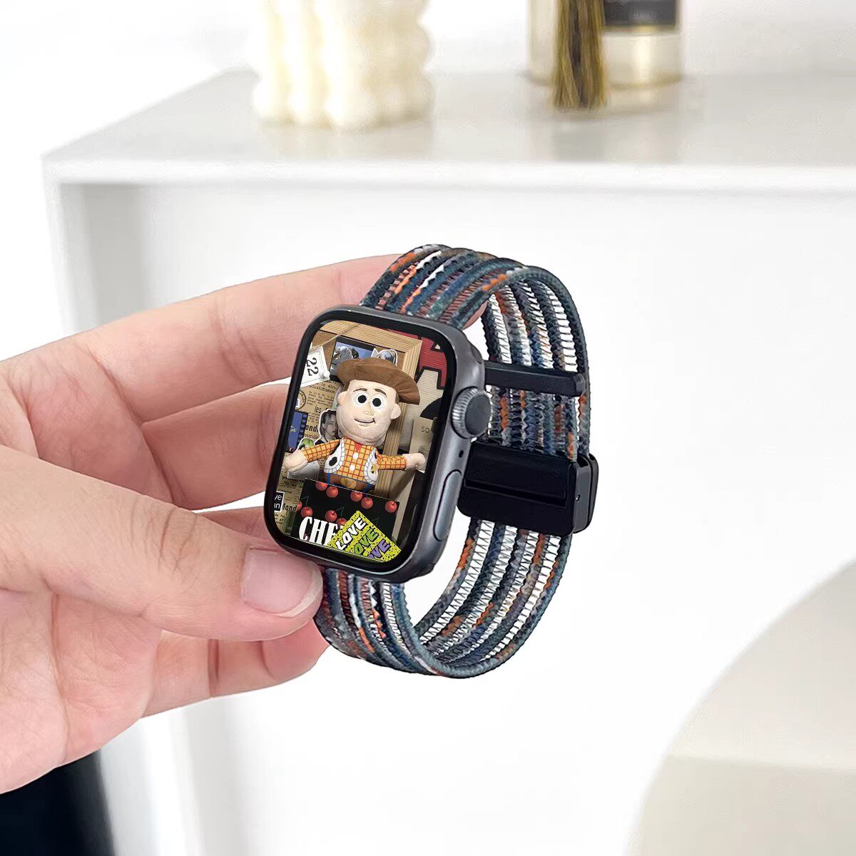 双节尼龙磁吸适用苹果手表s11表带新款iWatchs10编织表带applewatchS98se华为Fit4创意Fit3小米9Pro夏天红米6