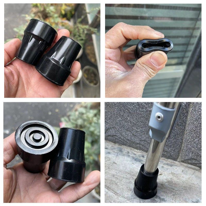 速发加厚高耐磨1头22拐杖脚套防滑拐胶纹双橡胶/助行器配件拐棍