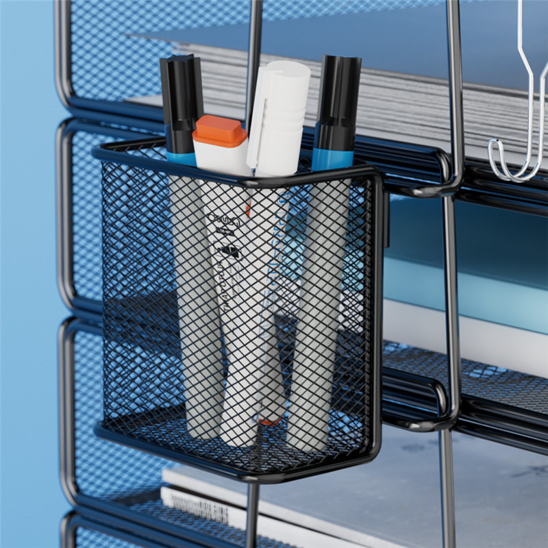 速发悬挂式笔筒小物笔纳盒桌面小文具整纳壁挂式收桶创意金属收理