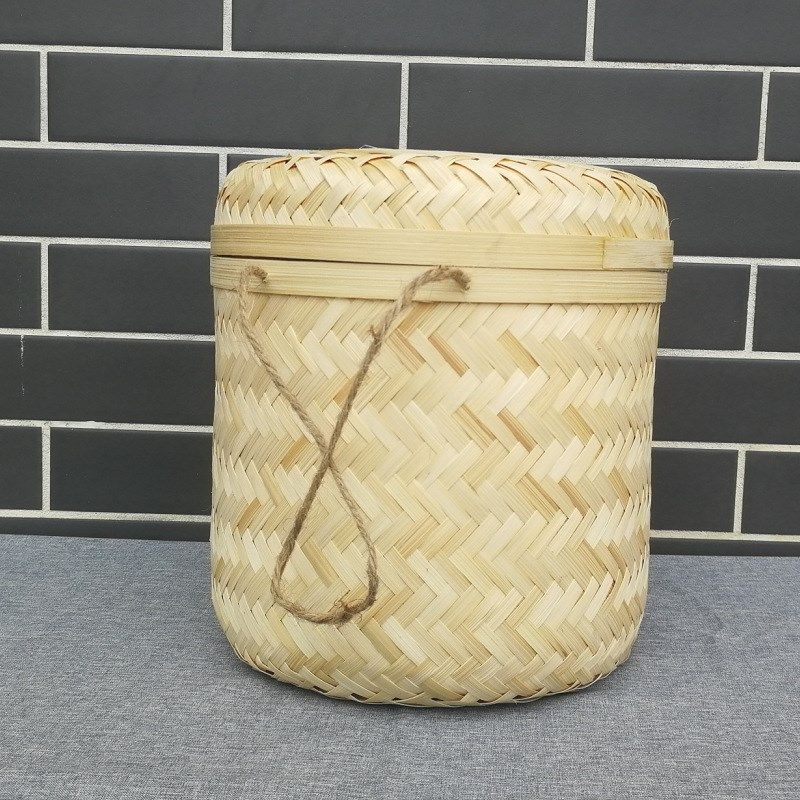 速发竹形竹盒包装圆编织茶叶中秋月饼礼盒竹制粽子篮盒编大中小号