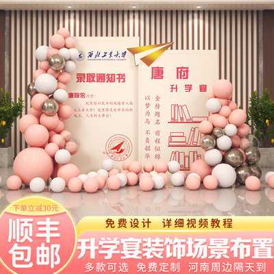 速发升学谢师宴金榜题名成人气展球酒店布置装饰场景背景墙礼板