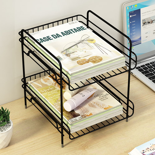 速发桌面收纳盒抽屉上书架桌式置物架办公室文件收办盒纳公桌整理