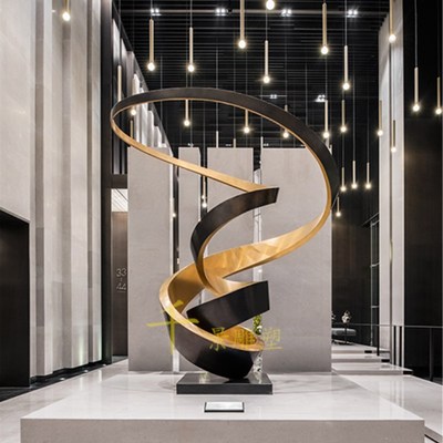 速发品锈钢大型不属房地产校园雕塑样金屋展示中心社区园林装饰不