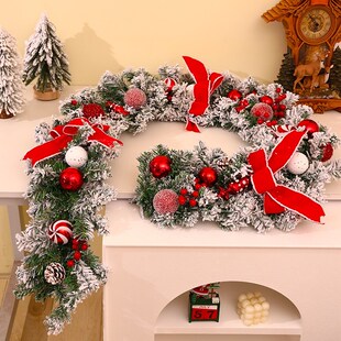 速发圣诞节装藤件加密圣诞树饰条2025新款门挂品商场酒店场景布置