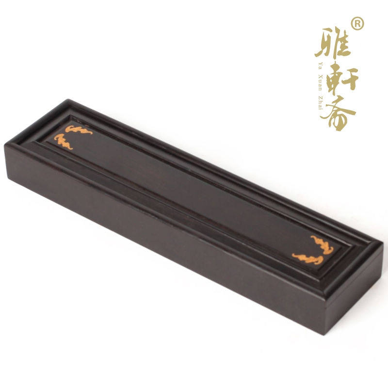 速发红木工盒品 黑檀木雕筷雕花筷盒子 红木刻子艺嵌黄杨蝙蝠筷盒
