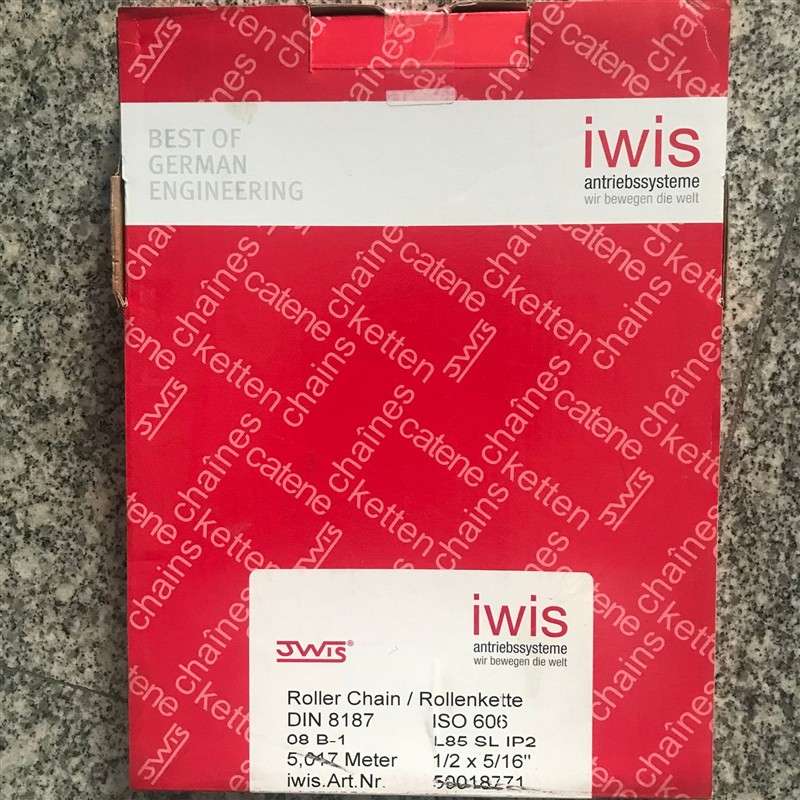 进口IWIS304不锈钢链条08B-1SS 不锈钢进口工业传动链条