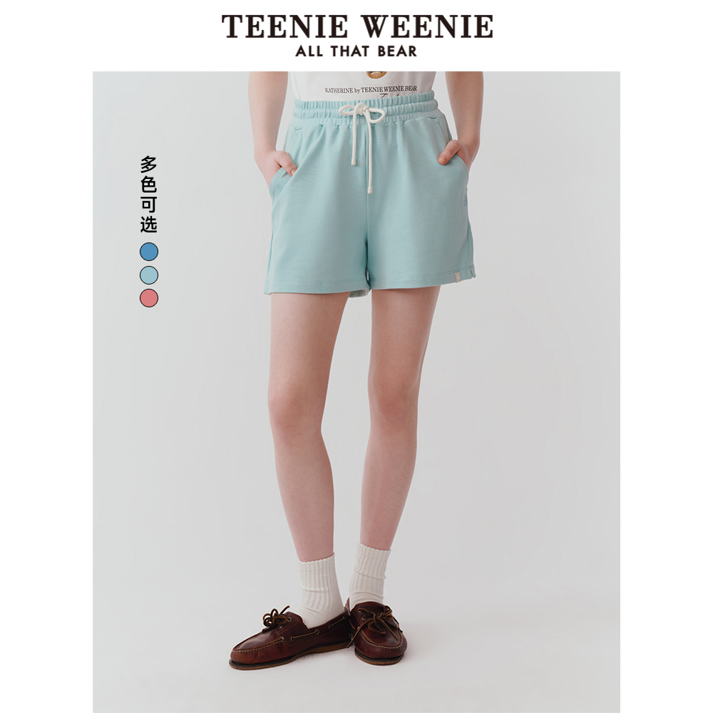 TeenieWeenie小熊女装简约卫裤2025夏季新款活力多彩运动休闲短裤