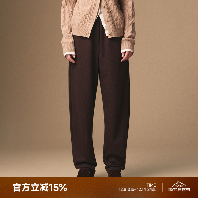 TeenieWeenie小熊女装卫裤2025年秋季新款简约舒适日常通勤锥形裤