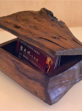 诗玛哈东南亚风格实木木雕摆件名片盒桌面装饰创意收纳盒个性装饰