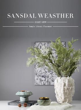 【八度空间】轻奢风格样板间客厅装饰摆件大理石烟灰缸收纳高级感