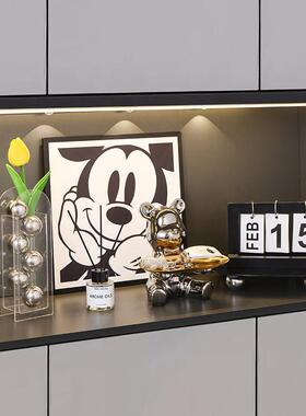 暴力熊玄关钥匙收纳摆件现代轻奢进门口入户客厅餐边柜家居装饰品