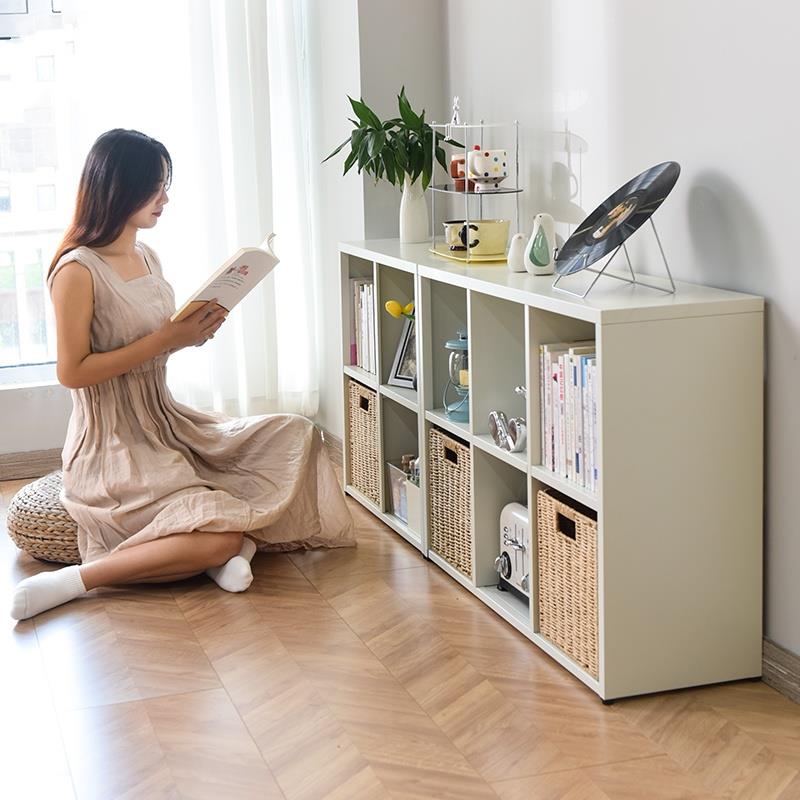 铁艺书架落地置物架儿童自由组合格子柜靠墙钢制收纳架幼儿园格柜