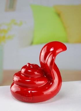 红色蛇小摆件客厅装饰办公桌陶瓷办公家居摆设品创意书架装饰品瓷