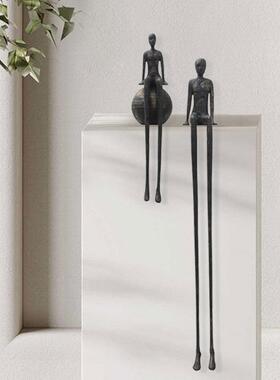 酒店抽象雕塑人物摆件现代样板间售楼处大型落地玻璃钢人像艺术品