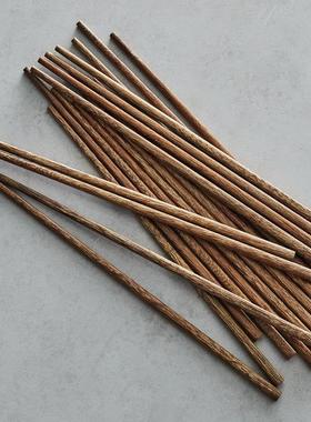 鸡翅木中式家用天然实木筷子个性礼盒装防滑厨房耐高温筷子10双