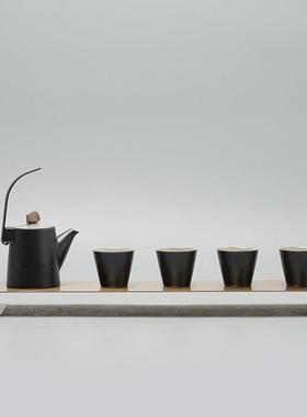 新中式茶室陶瓷茶具套装摆件样板间会所客厅茶桌茶艺茶道软装饰品