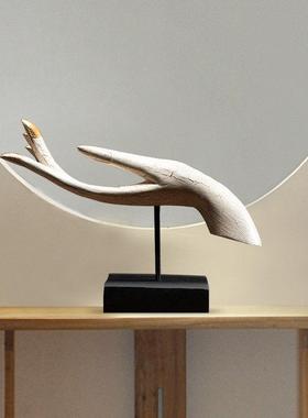 异丽泰式禅意实木佛手摆件东南亚风格会所客厅玄关创意摆设工艺品