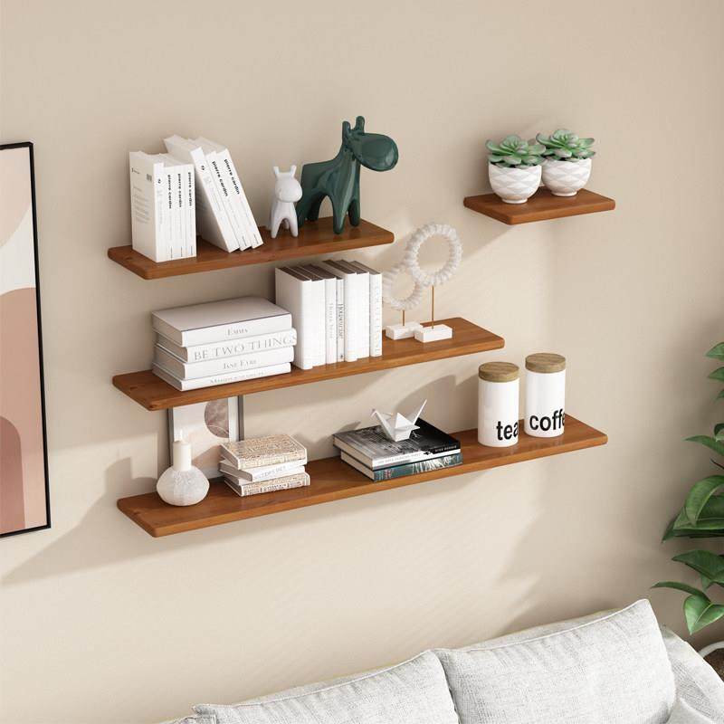 原木壁挂一字隔板美甲店展示架墙上置物架收纳储物架实木隔板书架,住宅家具,搁板/置物架/家用陈列架,淘宝优惠券,粉丝福利购,淘宝优惠卷