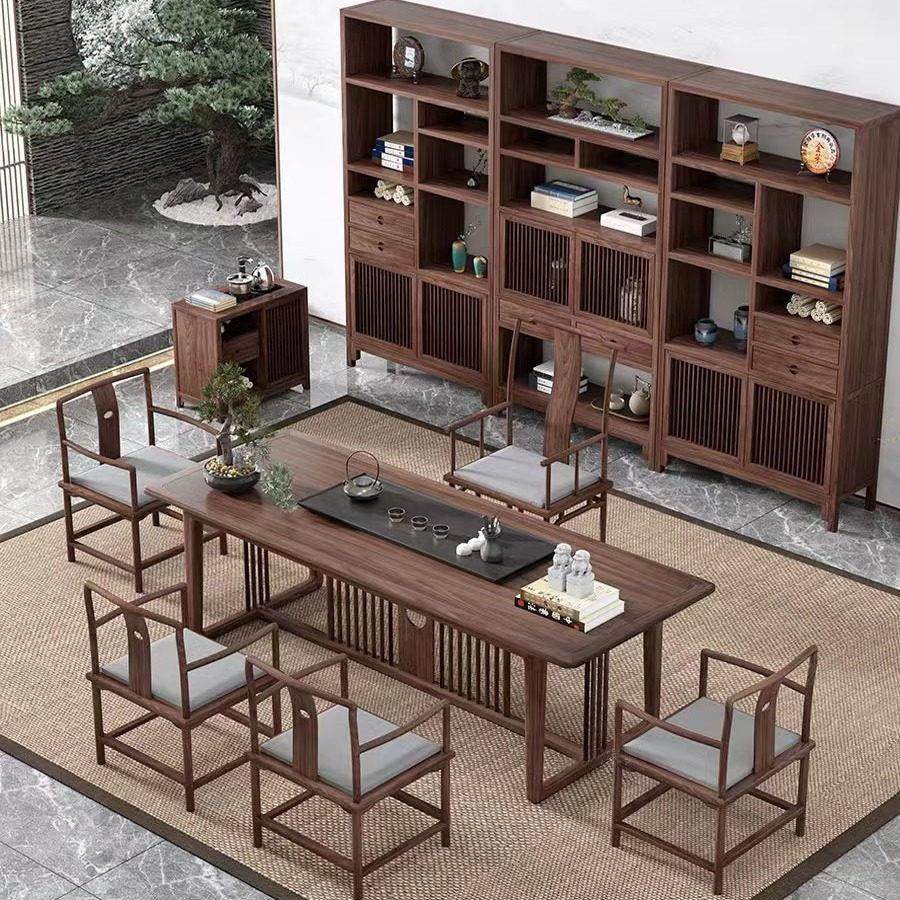 新中式茶桌椅组合胡桃木禅意功夫茶台实木茶几办公室老榆木泡茶桌,住宅家具,家用茶台/茶桌,淘宝优惠券,粉丝福利购,淘宝优惠卷