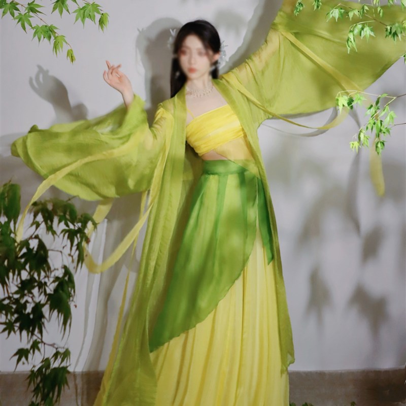 速发小橙子古典舞演出典飘逸大摆裙夏服汉款古服醉青烟舞蹈服