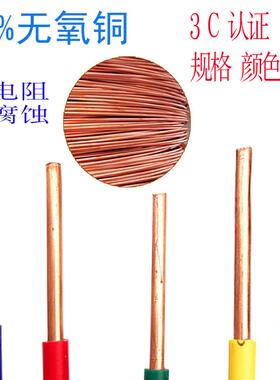 bv双色红色电缆家用电线单芯硬线1.5 2.5 4616平方毫米国标铜芯线